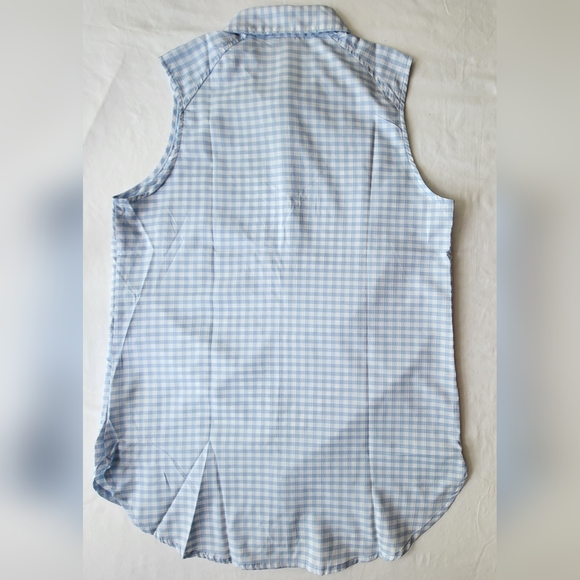 COLUMBIA Anytime Lite Sleeveless Shirt - Blue Gingham - Size S (NWT) - Picture 11 of 16